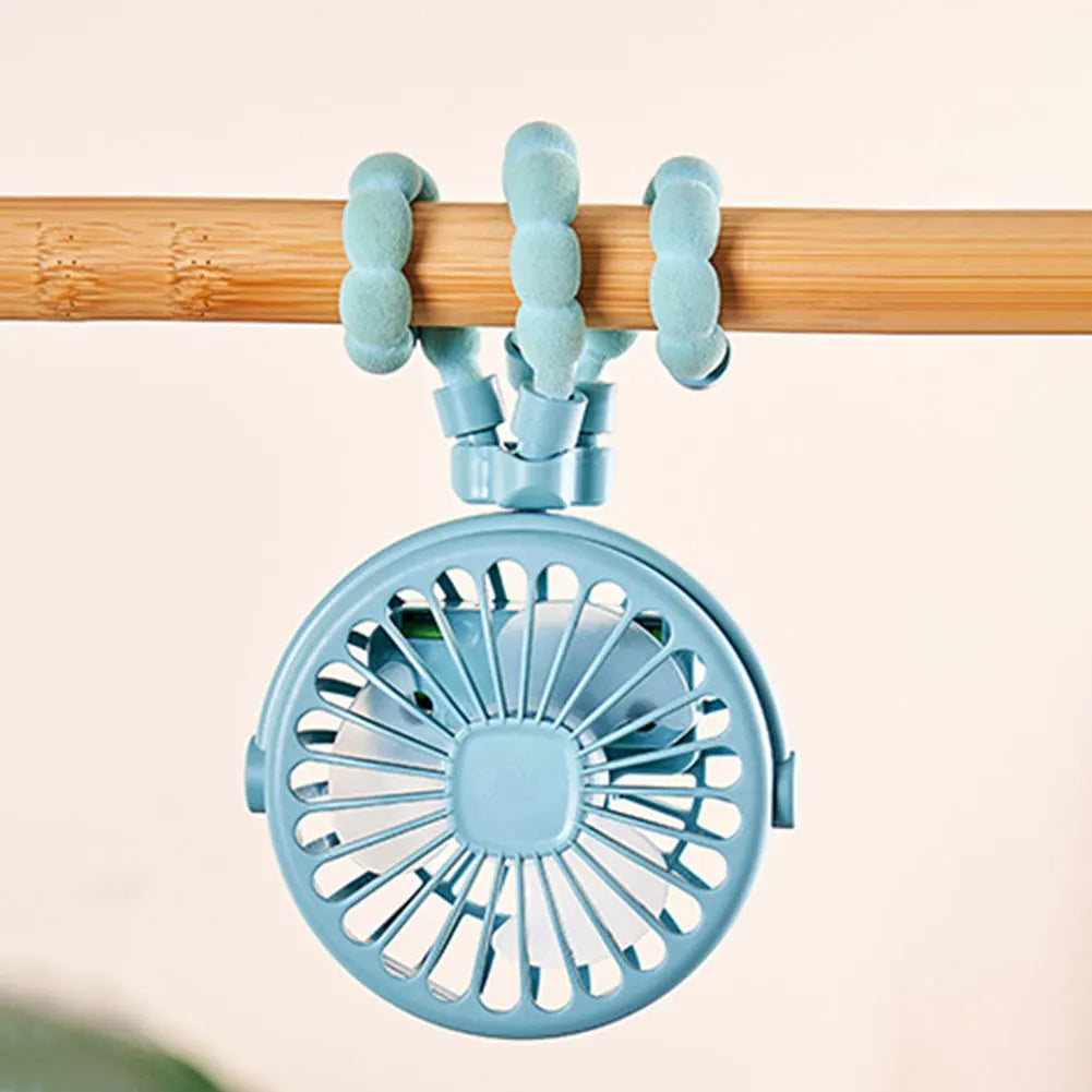 Minituuletin jalustalla – USB- ja akkukäyttöinen rattaisiin ja turvaistuimeen