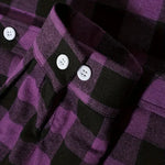 Rutig herrskjorta – långärmad borstad flanellskjorta