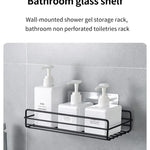 Svart hörnhylla dusch & kök – utan borrning