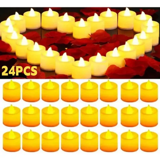 LED värmeljus – batteridrivna låtsasljus (24-pack, 200h brinntid)