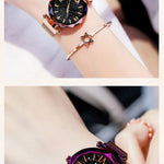 Klocka Stina (stjärnhimmel-design med magnetiskt spänne och meshband)