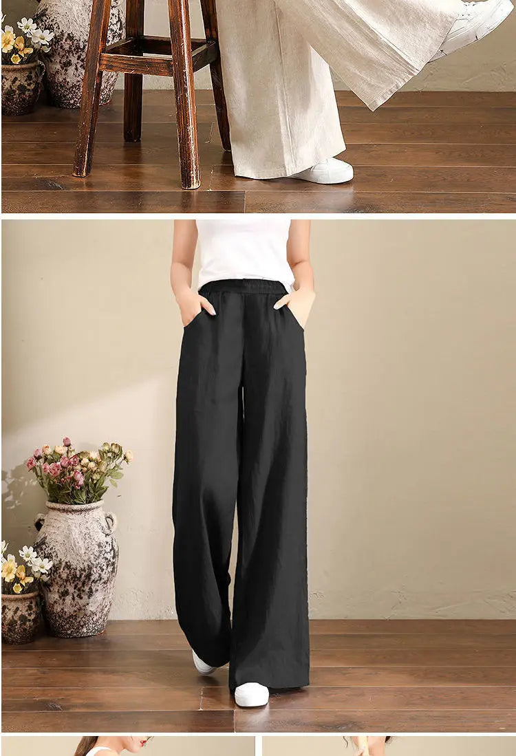 Vida linnebyxor för kvinnor