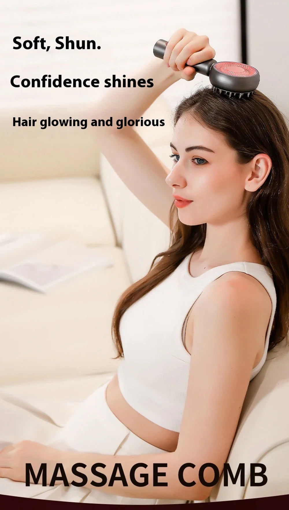 GrowComb™ – Elektrisk Hårbottenmassage med Rött Ljus