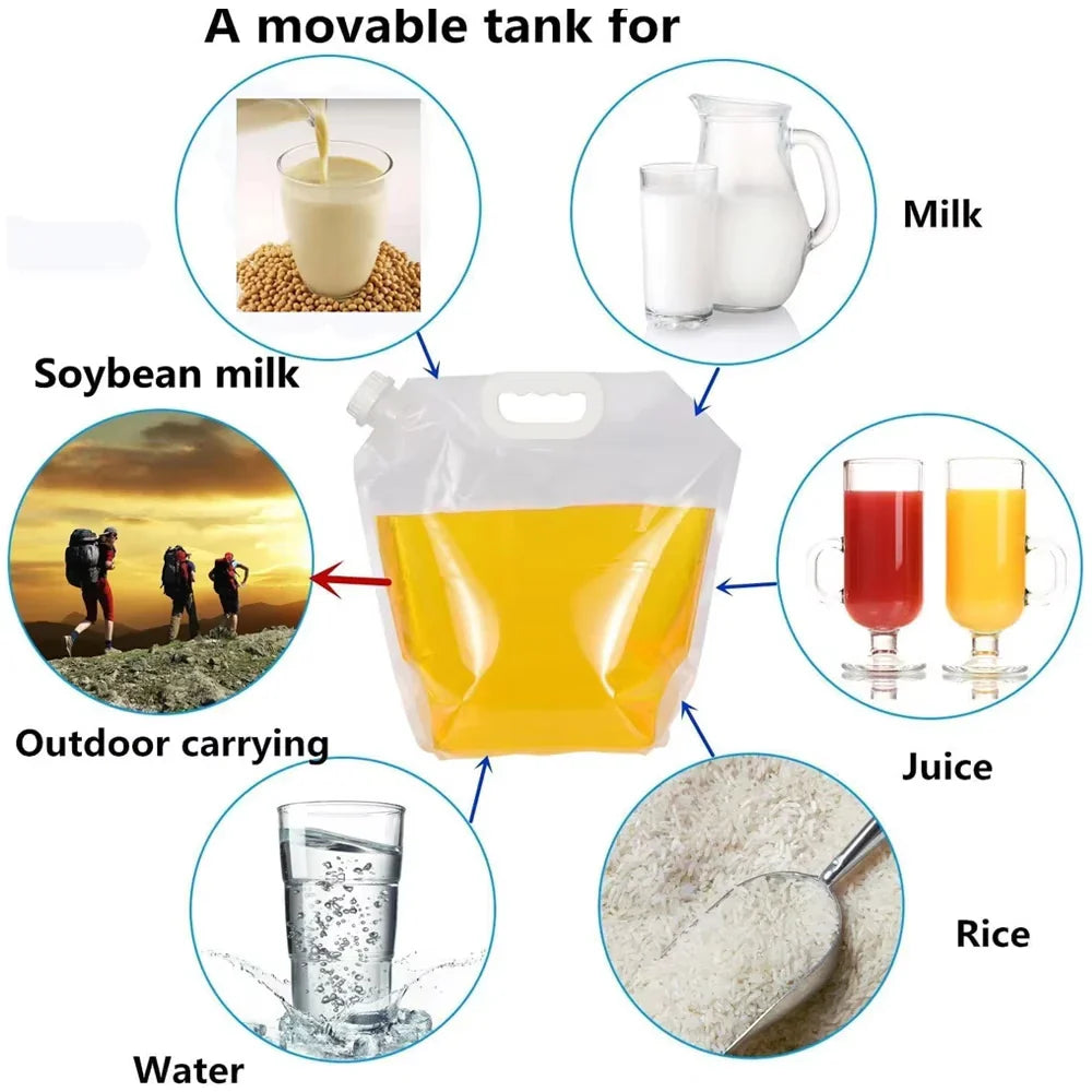 Hopfällbar vattenpåse – campingdunk för vattenförvaring 5–10 liter