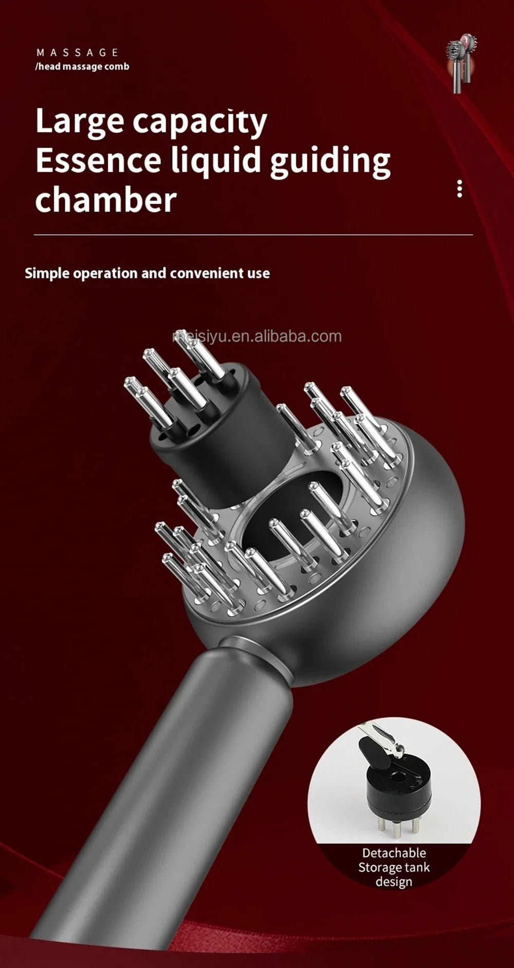 GrowComb™ – Elektrisk Hårbottenmassage med Rött Ljus