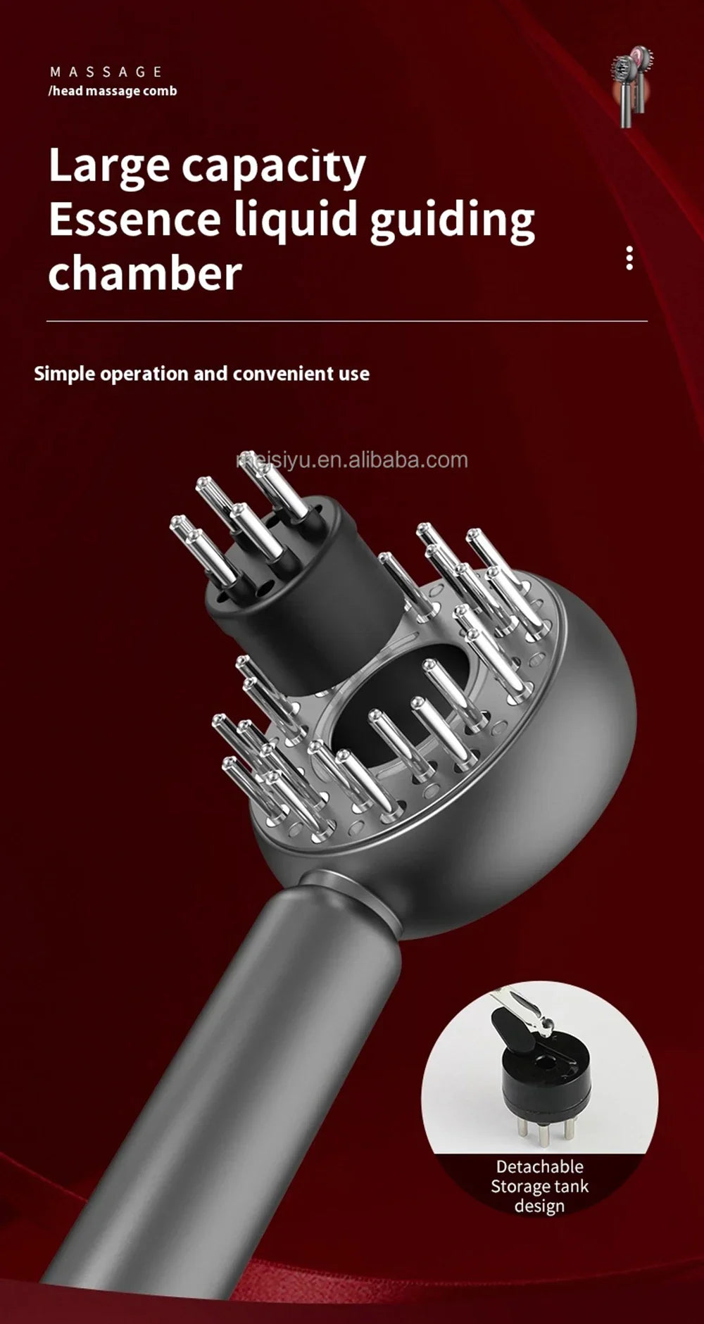 GrowComb™ – Elektrisk Hårbottenmassage med Rött Ljus