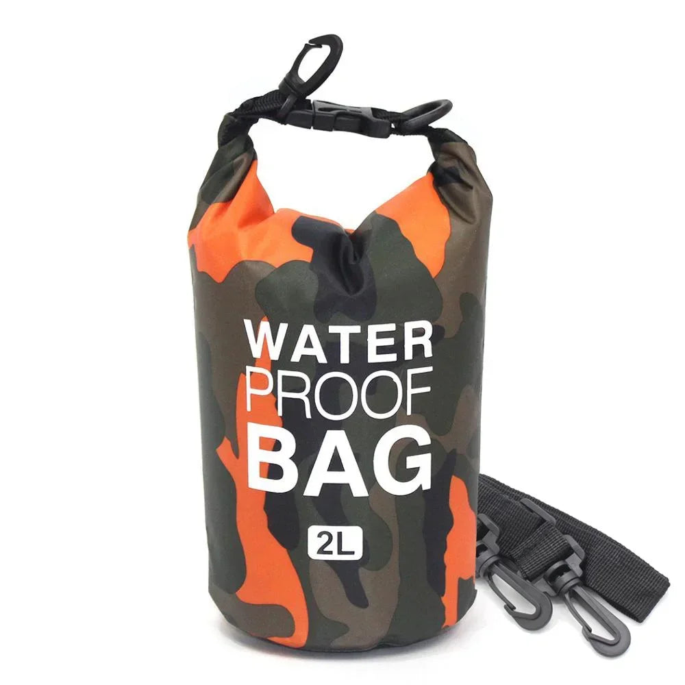 Vattentät drybag 2–30 L – kamouflage väska för paddling & friluftsliv