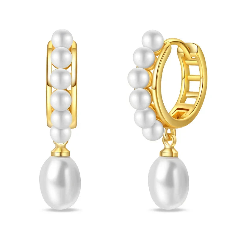 Eleganta örhängen – hoops med stjärnor, månar & pärlor