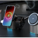 3-i-1 Trådlös Laddstation – Magsafe-Laddare för iPhone, Android, Apple Watch & AirPods