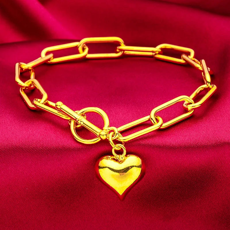 Guldkärleksarmband dam – 24K äkta guld smycke