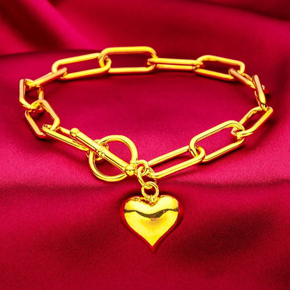 Guldkärleksarmband dam – 24K äkta guld smycke