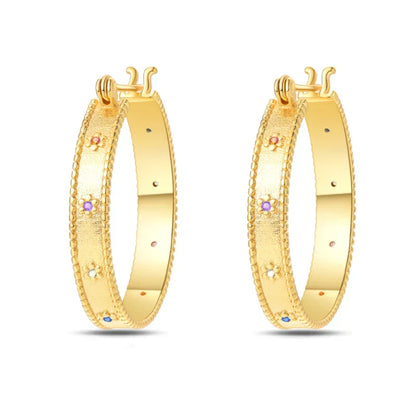 Eleganta örhängen – hoops med stjärnor, månar & pärlor