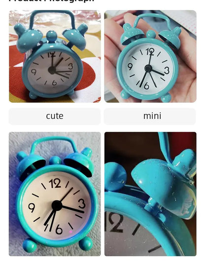 Mini väckarklocka i metall – bordsur & dekoration