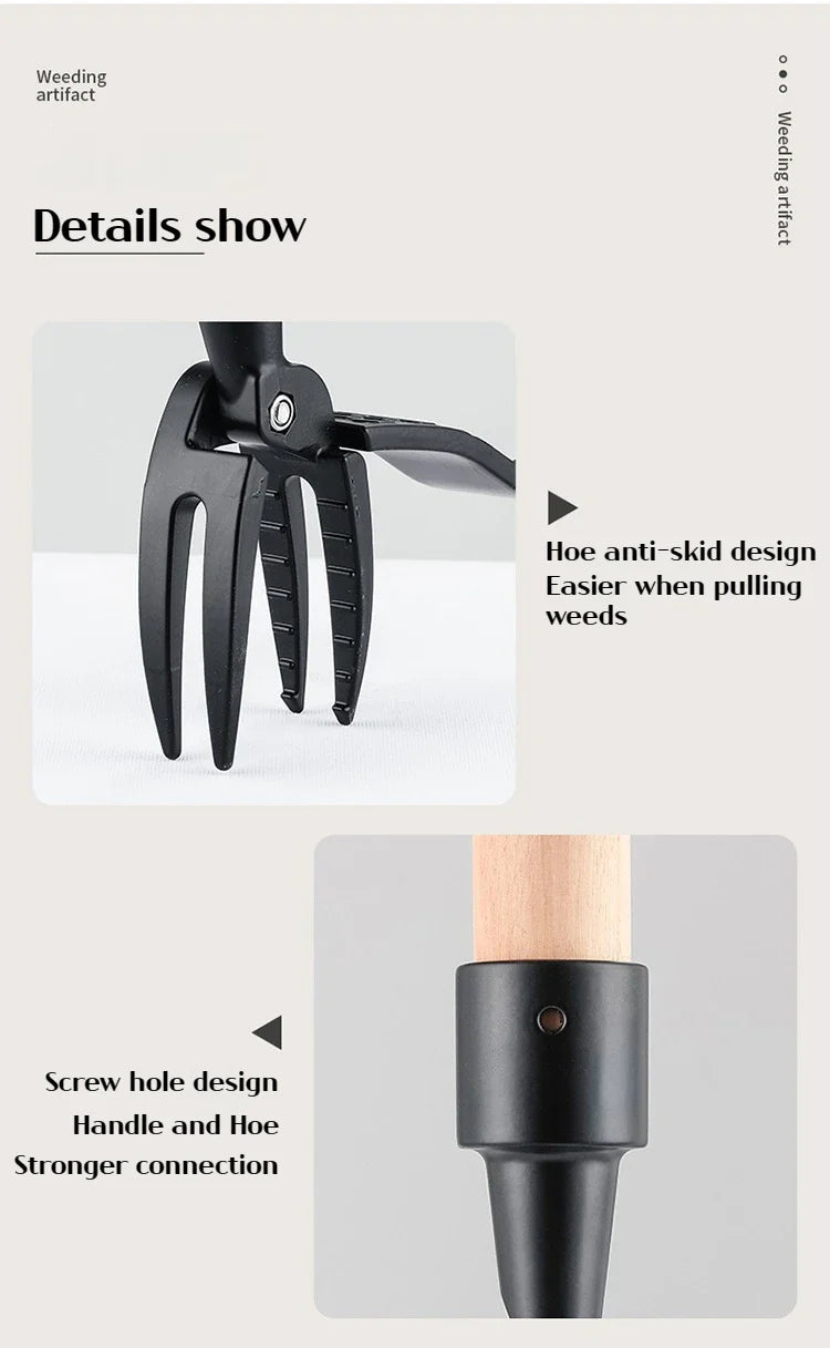 Portabel ogräsrensare – handverktyg för rötter och ogräs (utan skaft)
