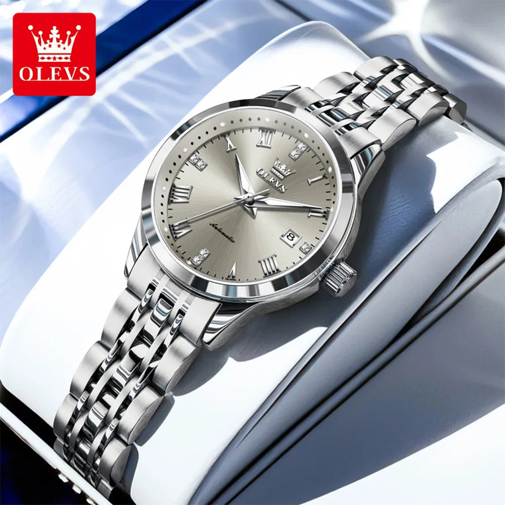 Klocka Helena (automatisk damklocka i rostfritt stål – lyxig design)