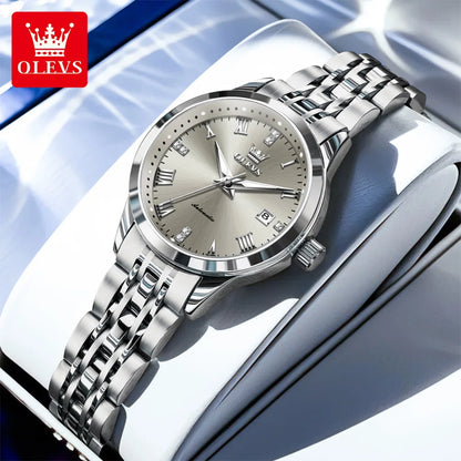 Klocka Helena (automatisk damklocka i rostfritt stål – lyxig design)