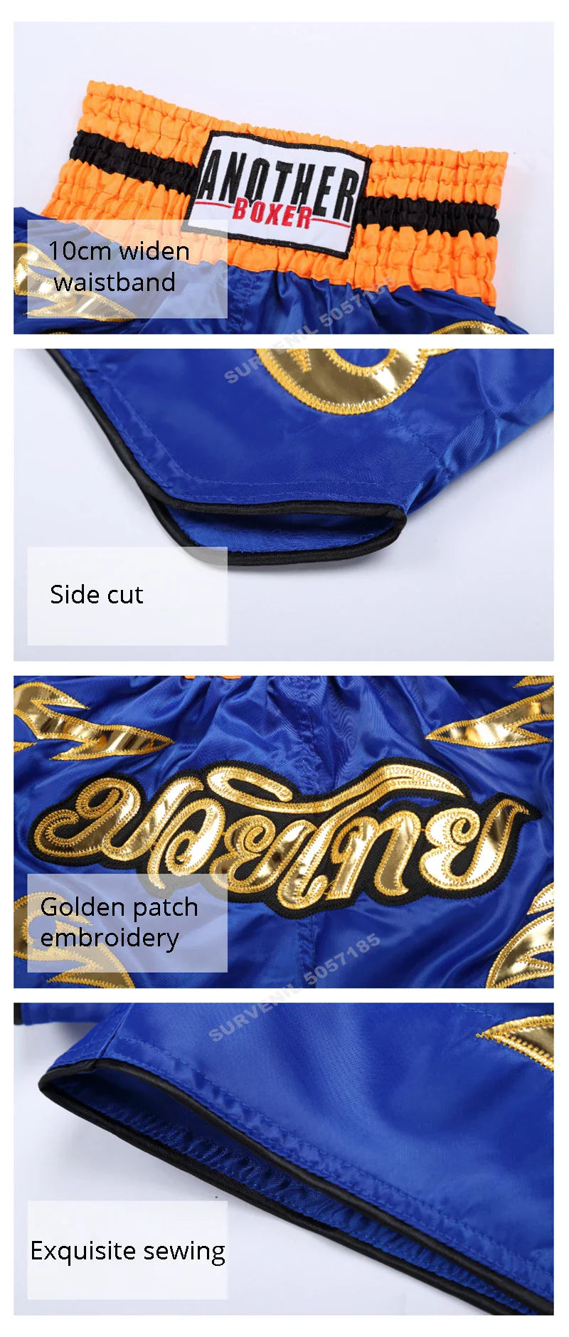 Muay Thai shorts – broderade kickboxningsshorts för vuxna & barn
