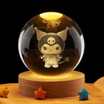 Krystallkule og nattbordslampe med solsystemtema 