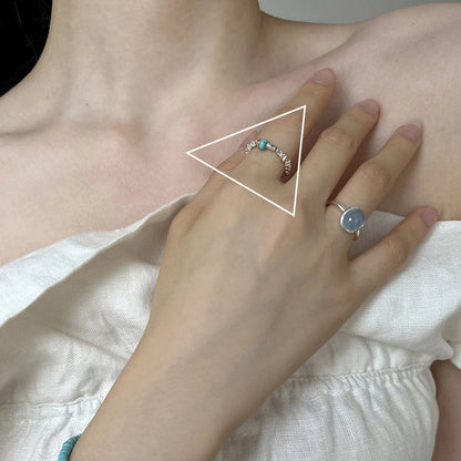 Ring Sanna (handgjord ring med oregelbundna vattendroppar & korsdesign)