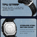 LED sportklocka herr – rektangulär digital display