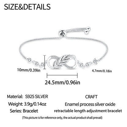 Armband Selina (lyckoarmband i silverfärg med zirkonsten)