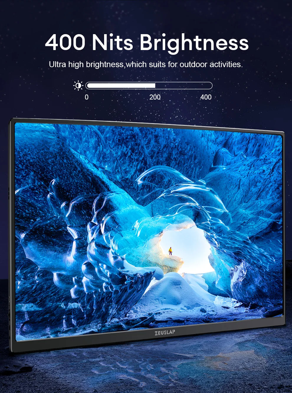 Extern bärbar enkel skärm till dator, spelkonsol, mobil eller laptop