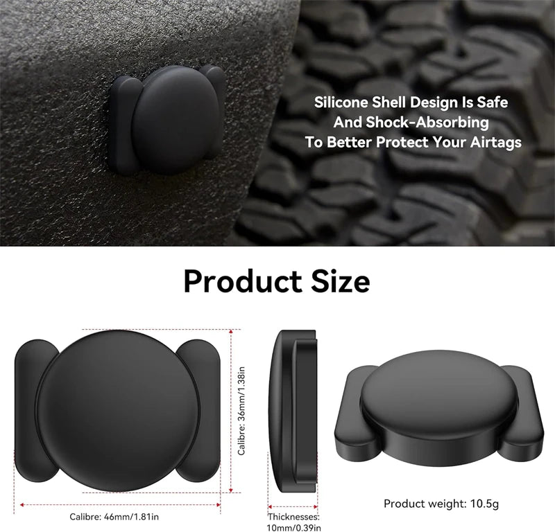 Airtag fodral – magnetiskt silikonfodral för bil, cykel & motorcykel