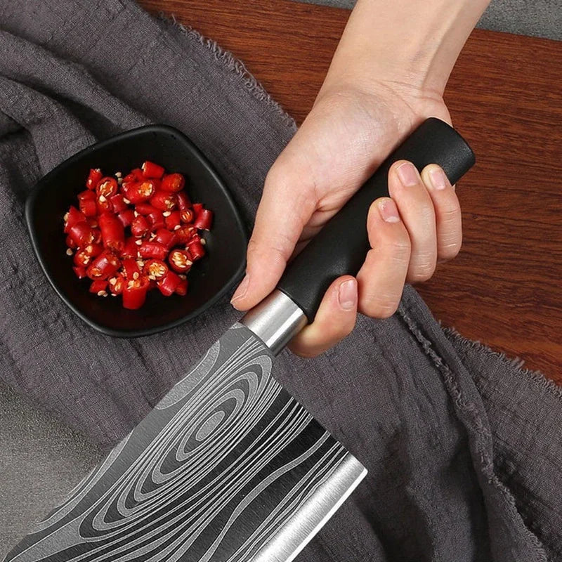 Kockkniv set – köksknivar & brynstål i rostfritt stål med laserdesign