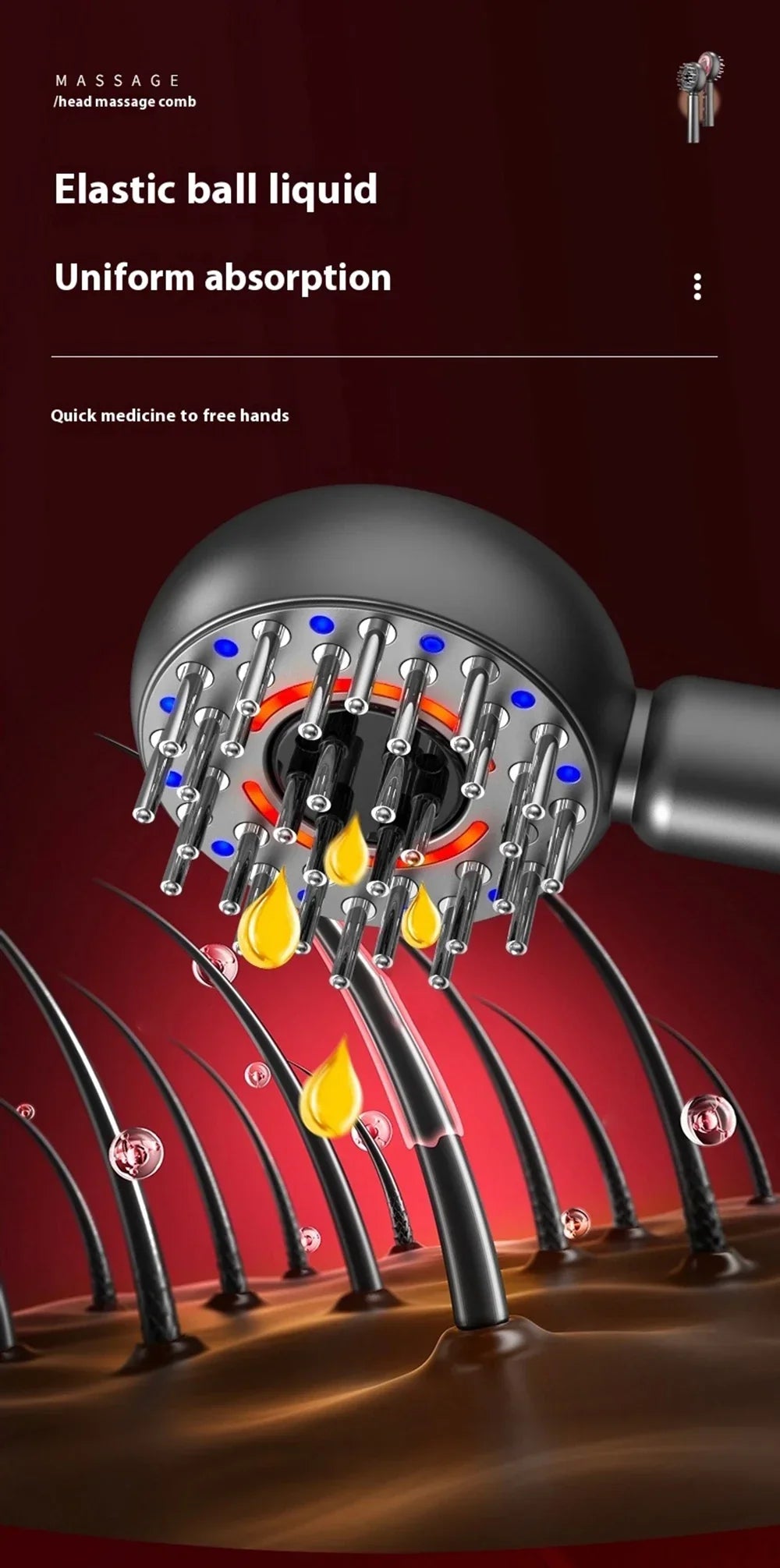 GrowComb™ – Elektrisk Hårbottenmassage med Rött Ljus