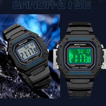 LED sportklocka herr – rektangulär digital display