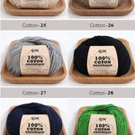 Bomullsgarn 100% – 6-pack mjukt garn för virkning & stickning