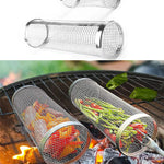 GrillKorgen™ – Rullande Rostfri Grillkorg för Grönsaker