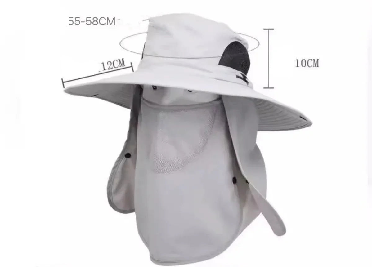 Solhatt med andningsbart tyg – hopfällbar friluftshatt för vandring & fiske