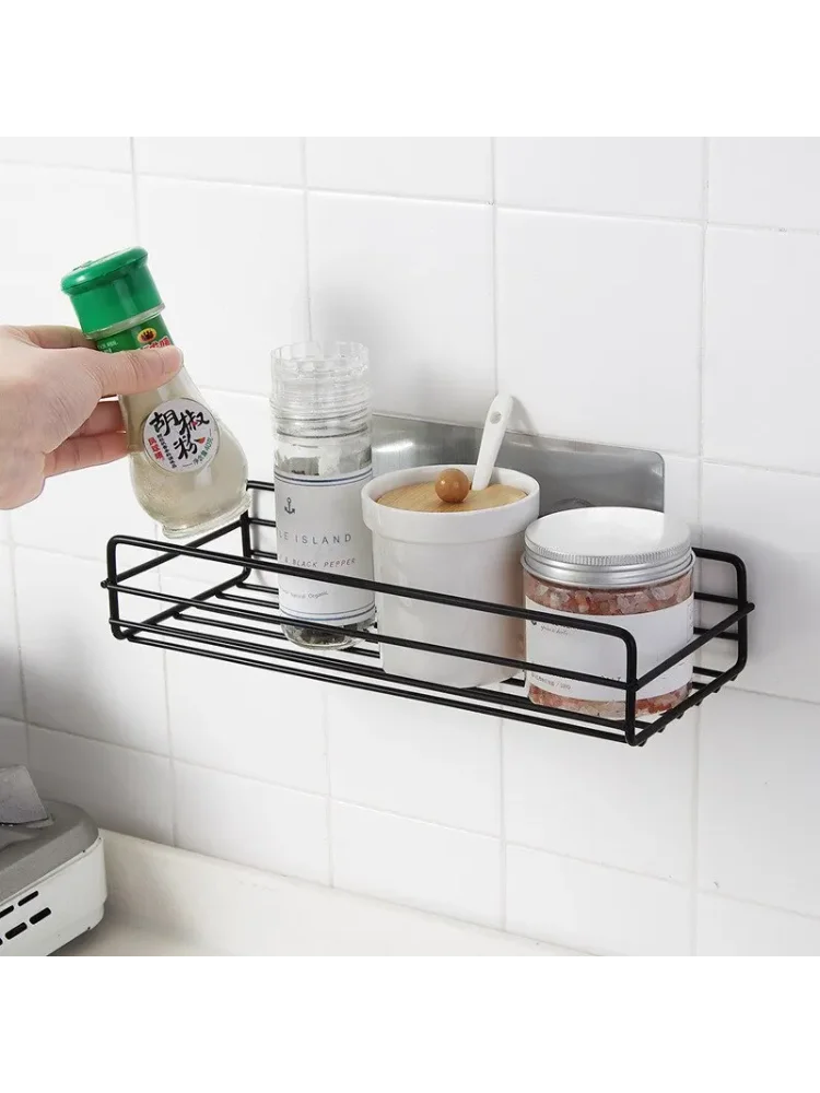 Svart hörnhylla dusch & kök – utan borrning