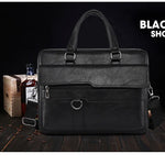 Läderportfölj herr – axelremsväska för laptop & kontor