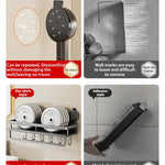 Badrumshylla med sugpropp – aluminium utan borrning