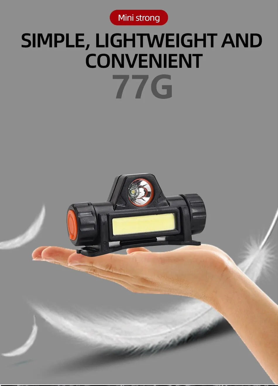 Ladattava otsalamppu – voimakas LED-valo magneetilla ja USB-liitännällä