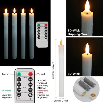 LED stearinljus med timer & fjärrkontroll – fladdrande låga