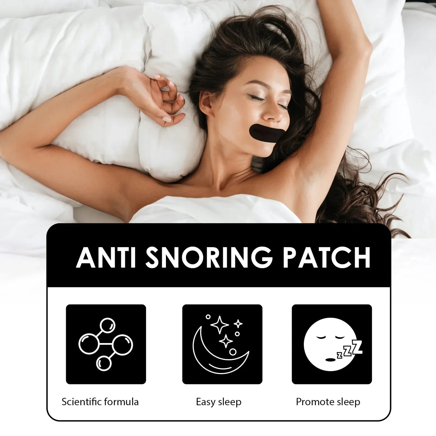 Stop Snoring patch – 30 st andningsplåster för näsa & mun, bättre sömn