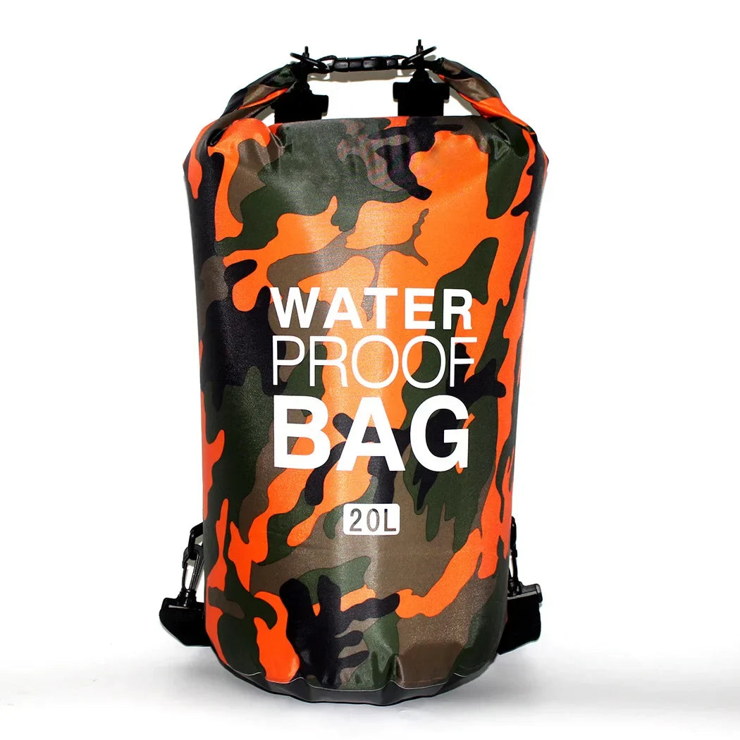 Vattentät drybag 2–30 L – kamouflage väska för paddling & friluftsliv