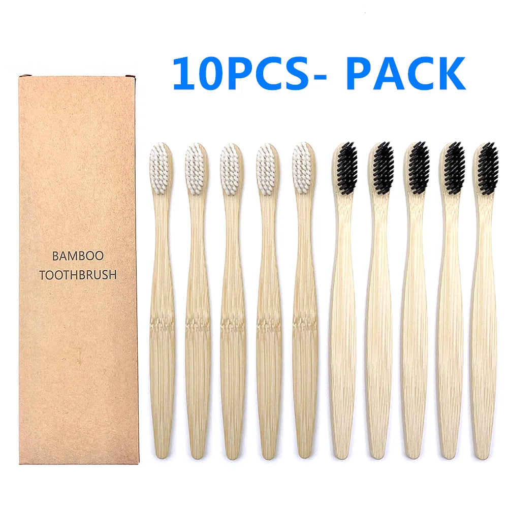 BambuTandborste™ – 10-pack Naturliga Tandborstar