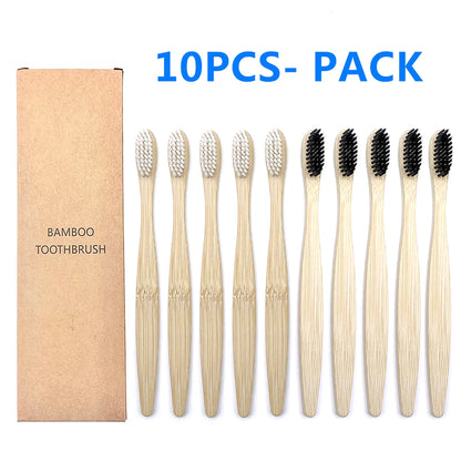 BambuTandborste™ – 10-pack Naturliga Tandborstar
