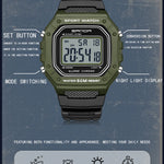 LED sportklocka herr – rektangulär digital display