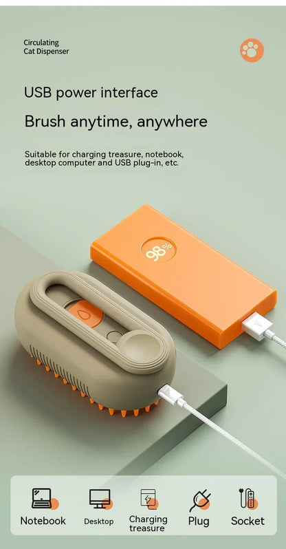 Elektrisk ångborste för husdjur – pälsvård & massagekam