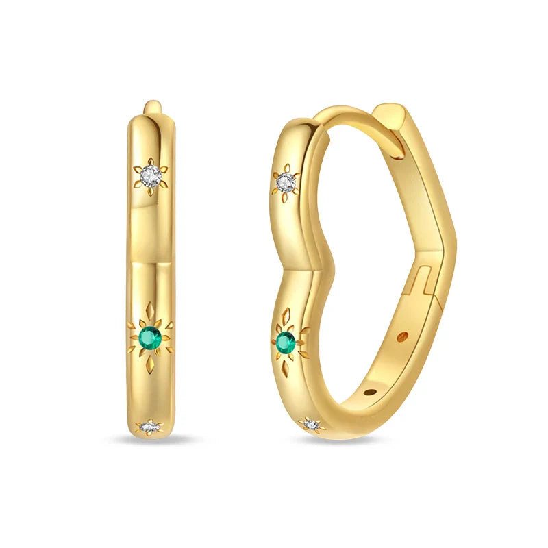 Eleganta örhängen – hoops med stjärnor, månar & pärlor