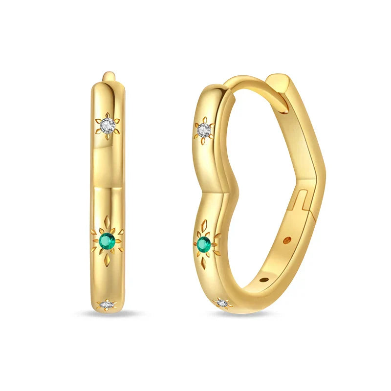 Eleganta örhängen – hoops med stjärnor, månar & pärlor