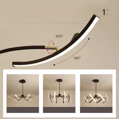 Nordisk taklampa LED – roterande design för vardagsrum & sovrum