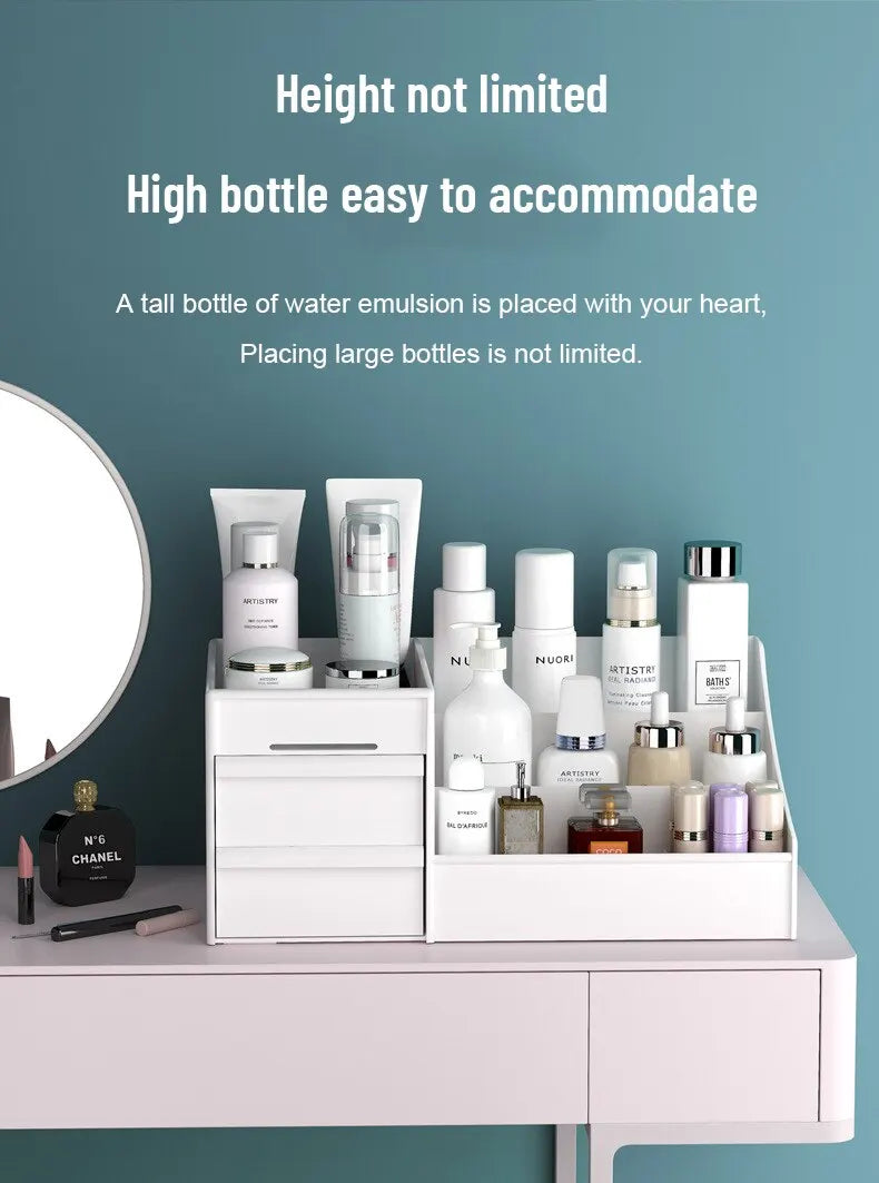 Sminkförvaring – vit låda för makeup & hudvård, plast