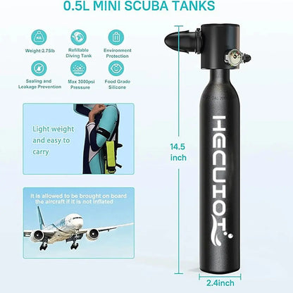Mini dykflaska 0,5 L – snorkel & dykutrustning för undervattenssimning