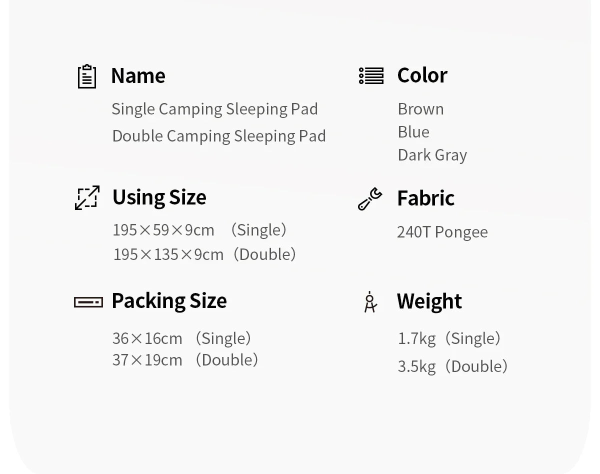 Retkeilyilmapatja 9 cm pumpulla